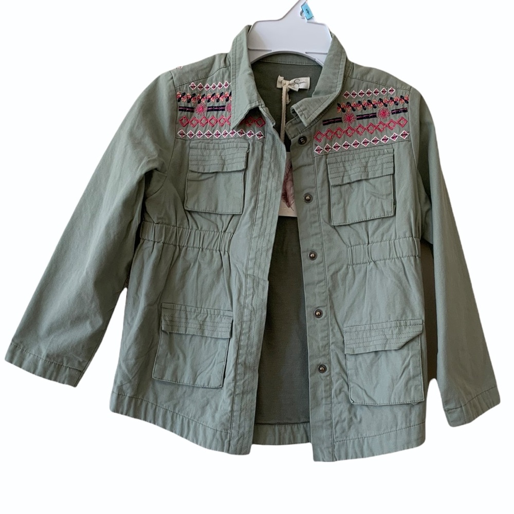 NWT Jessica Simpson Green Cargo Jacket size 5T